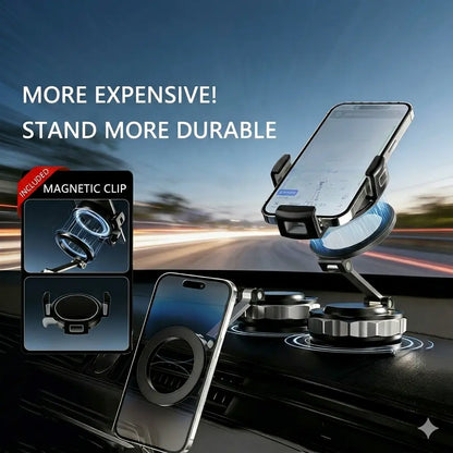 Magnetic Phone Holder, Adjustable Suction Cup Rotation Lock, Mechanical Sound Feedback, Multi-Functional for Home/Desktop/Car Use, Supports Magsafe, Foldable, Suitable for Magsafe Iphone, Google, Samsung and Other Devices