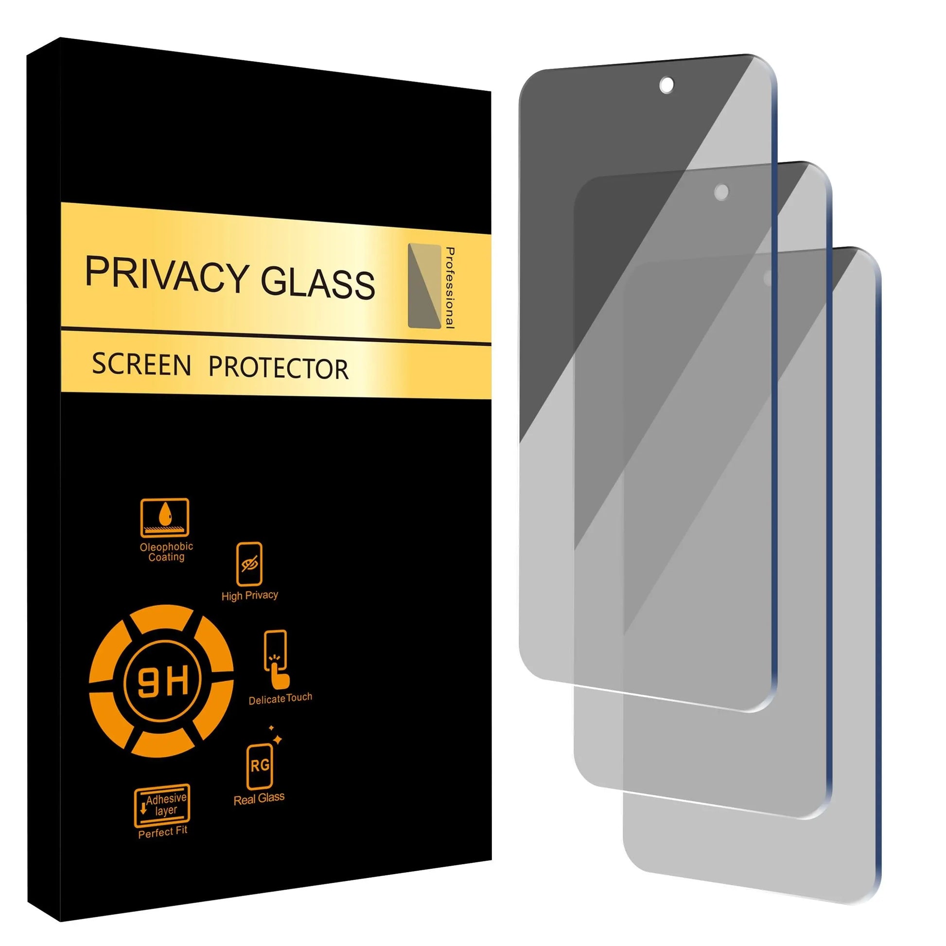 3-PACK for Iphone 17 16 15 14 13 12 11 Pro Max X XS XR Privacy Anti-Spy Tempered GLASS Screen Protector Accessories Transparent